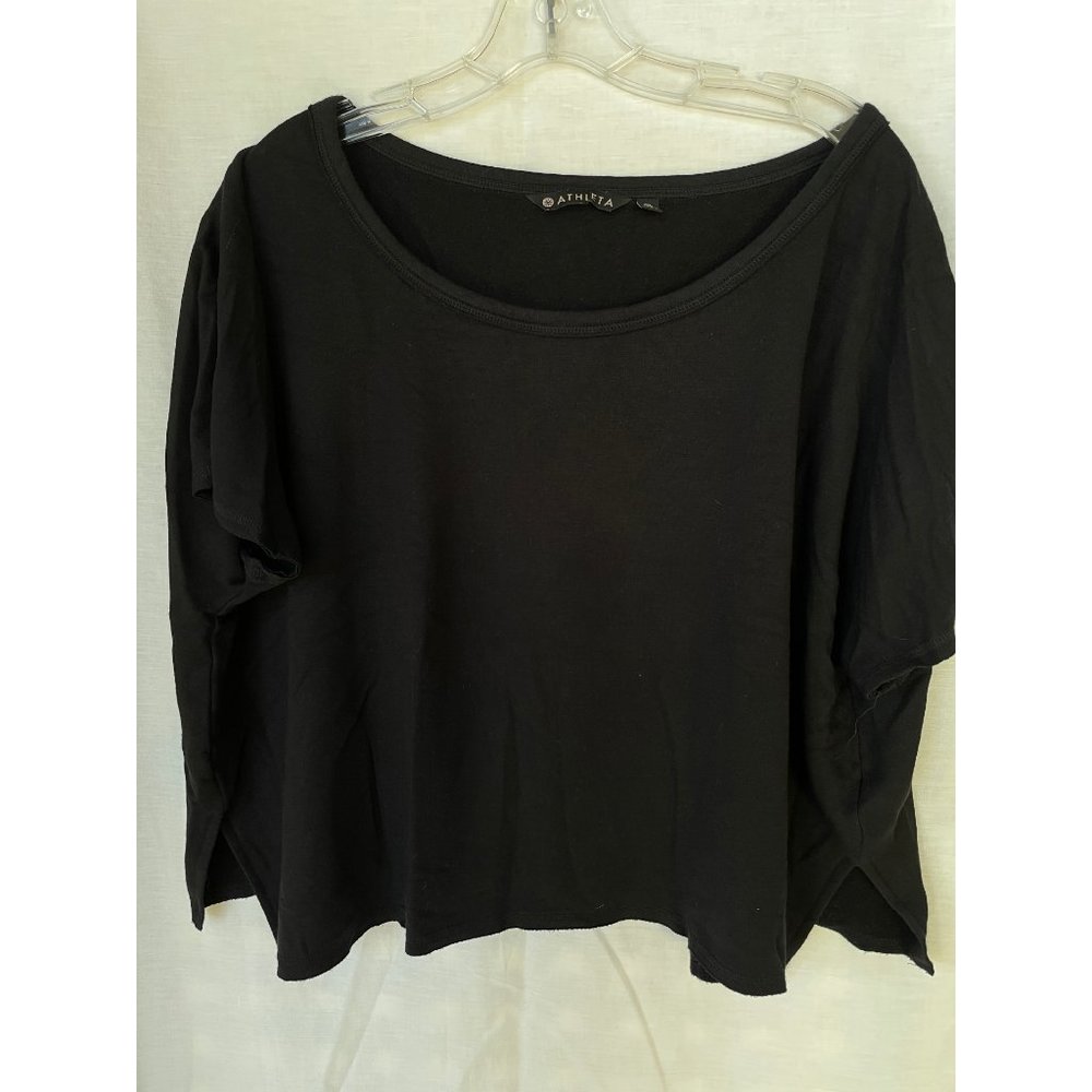 Athleta Short Sleeve Cropped Sweatshirt Tee